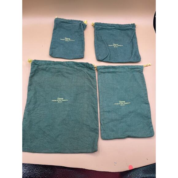 Lot of Shreve Crump & Low Co Anti Tarnish Drawstring Bags Green - Picture 1 of 9